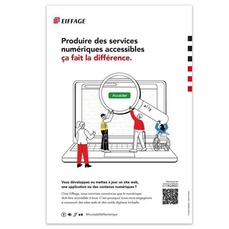 Affiches Accessibilité numérique   Ft 40X60cm Eiffage [Lot de 5 pièces]
