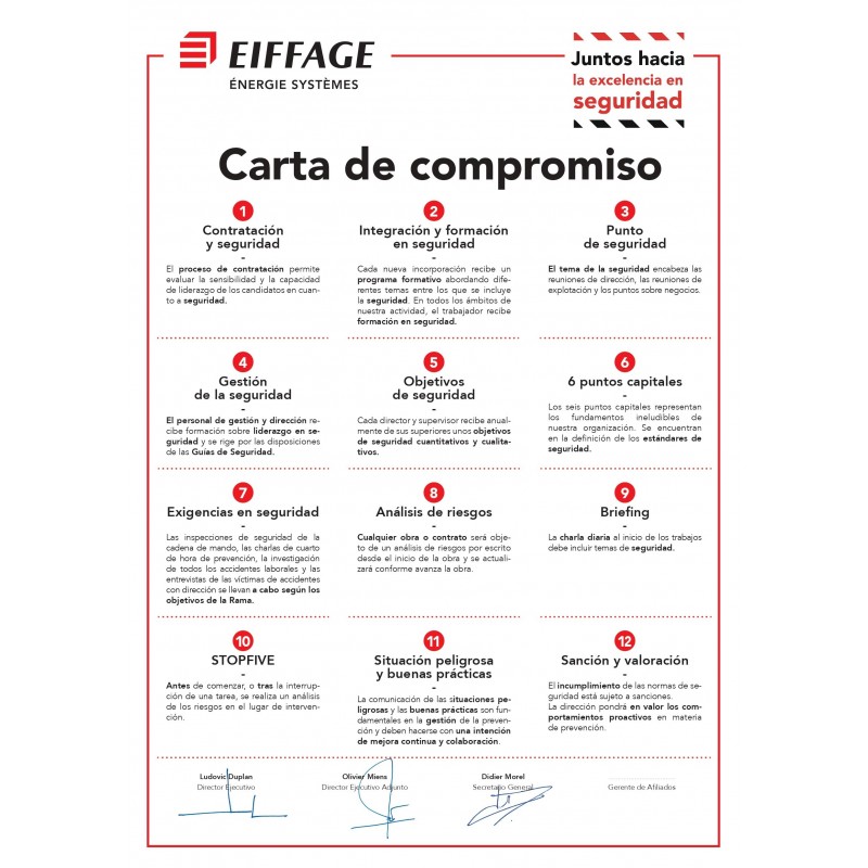 Affiche charte d’engagement EES Espagnol