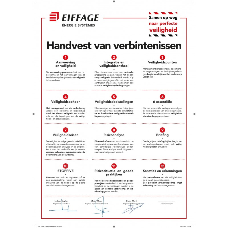 Affiche charte d’engagement EES Néerlandais