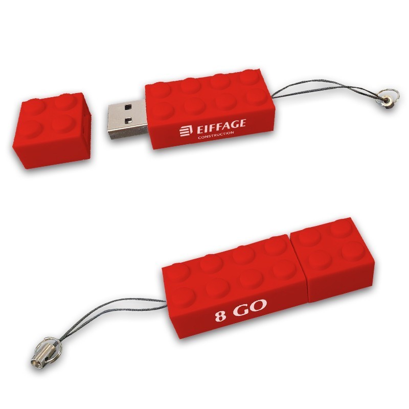 Clé USB brique 8 Go 12 picots Eiffage Construction.