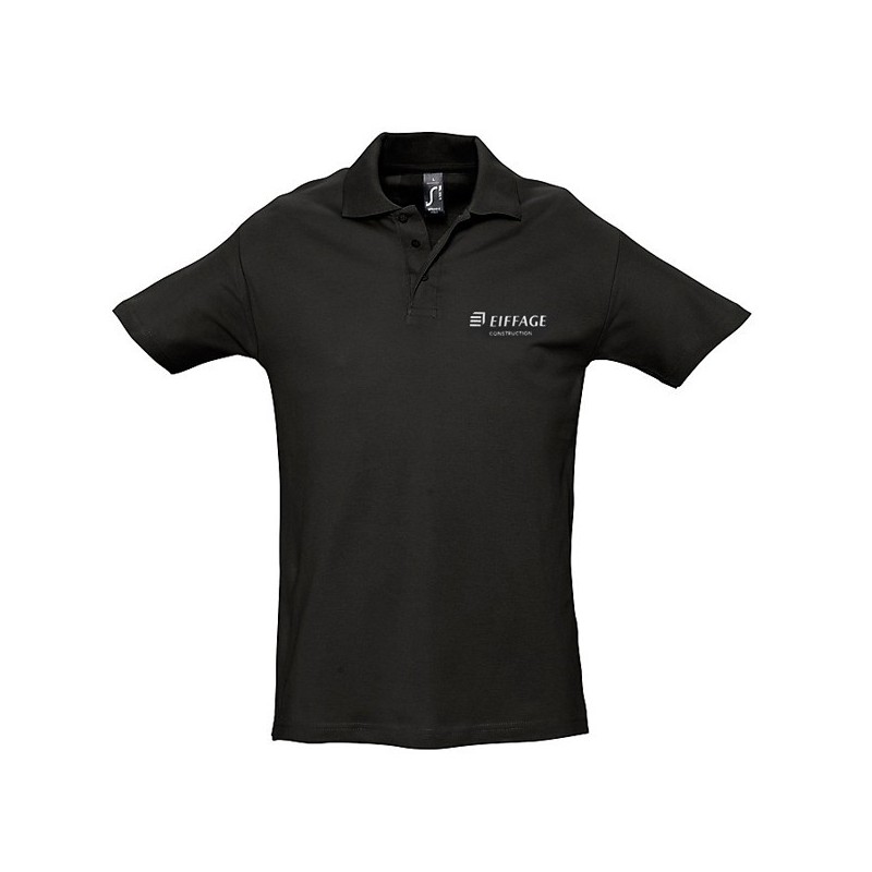 Polo noir en coton log Eiffage Construction Taille XL