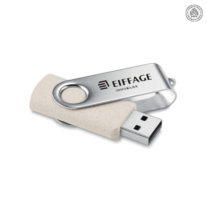 Clé USB  4 Go en paille de blé logo EI