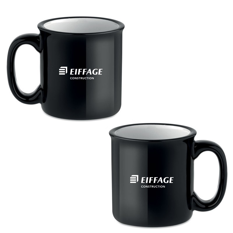 Mug vintage en céramique coloris noir EC