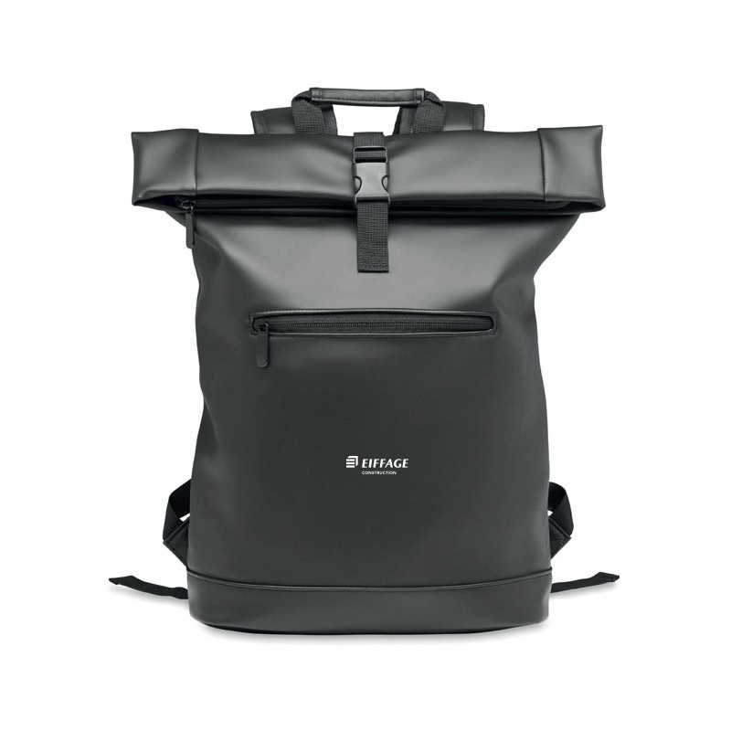 Sac à dos noir PU souple pour ordinateur portable 15 pouces EC