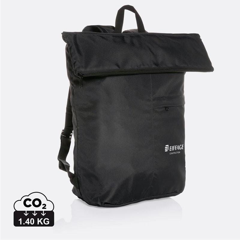 Sac à dos noir pliable en rPET Eiffage Construction