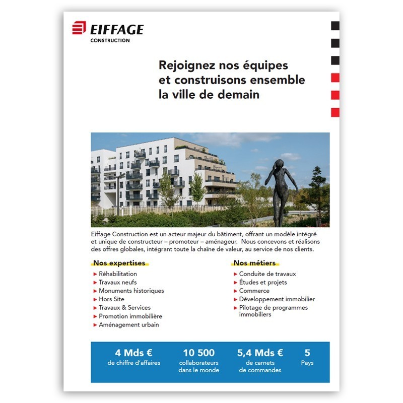 Plaquette marque employeur Eiffage Construction [Lot de 25 pièces]