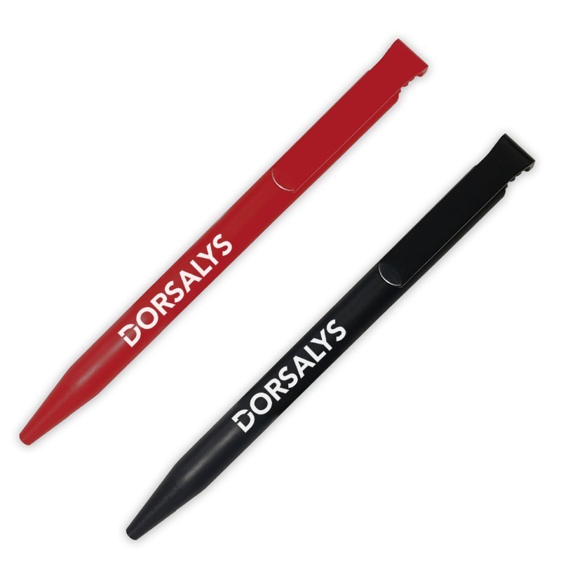 Stylo à bille noir et rouge Dorsalys [Lot de 50 pièces]