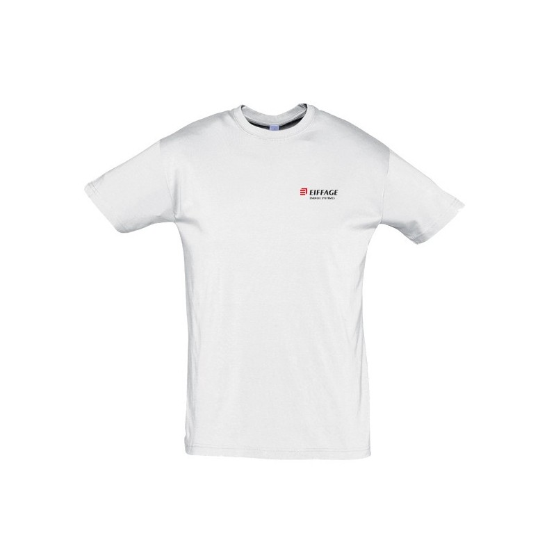 T-shirt blanc 100% coton peigné Eiffage Energie Systèmes
