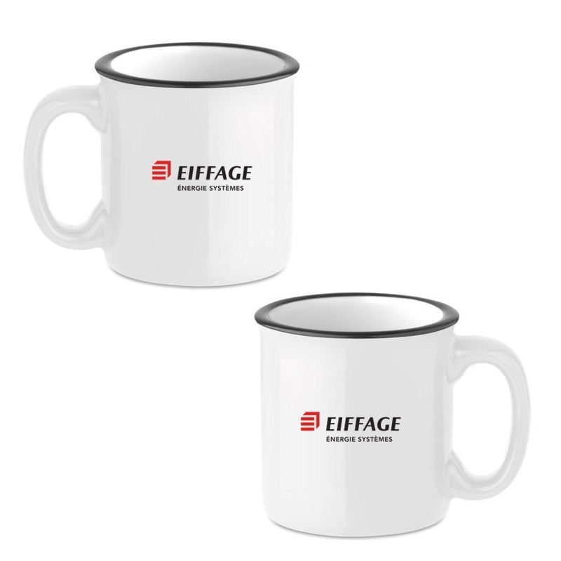Mug blanc vintage en céramique coloris blanc EES