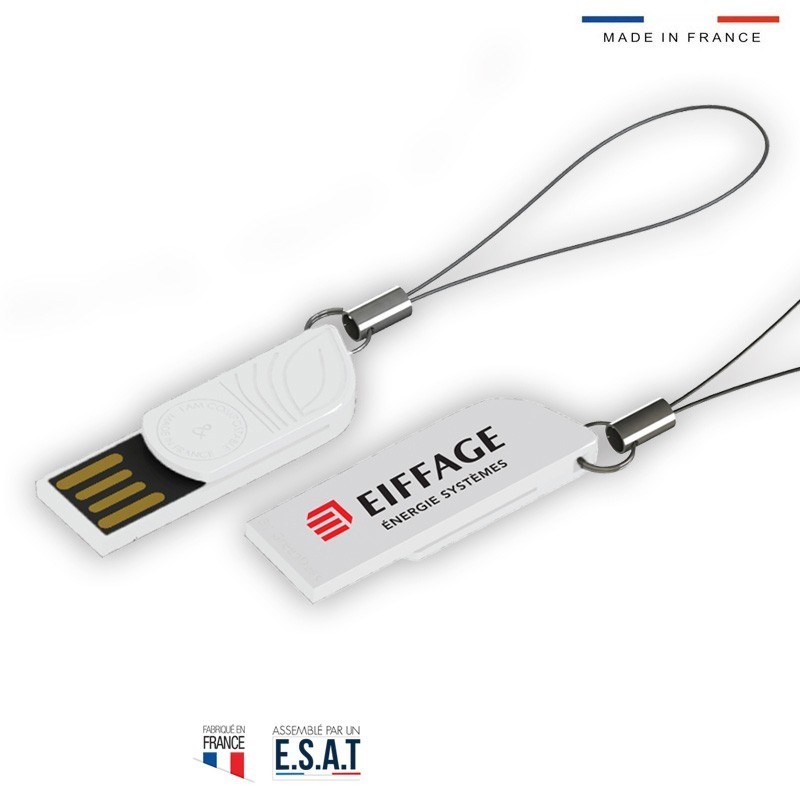 Clé USB en PLA 8Go Keypop coloris blanche EES [Lot de 5 pièces]