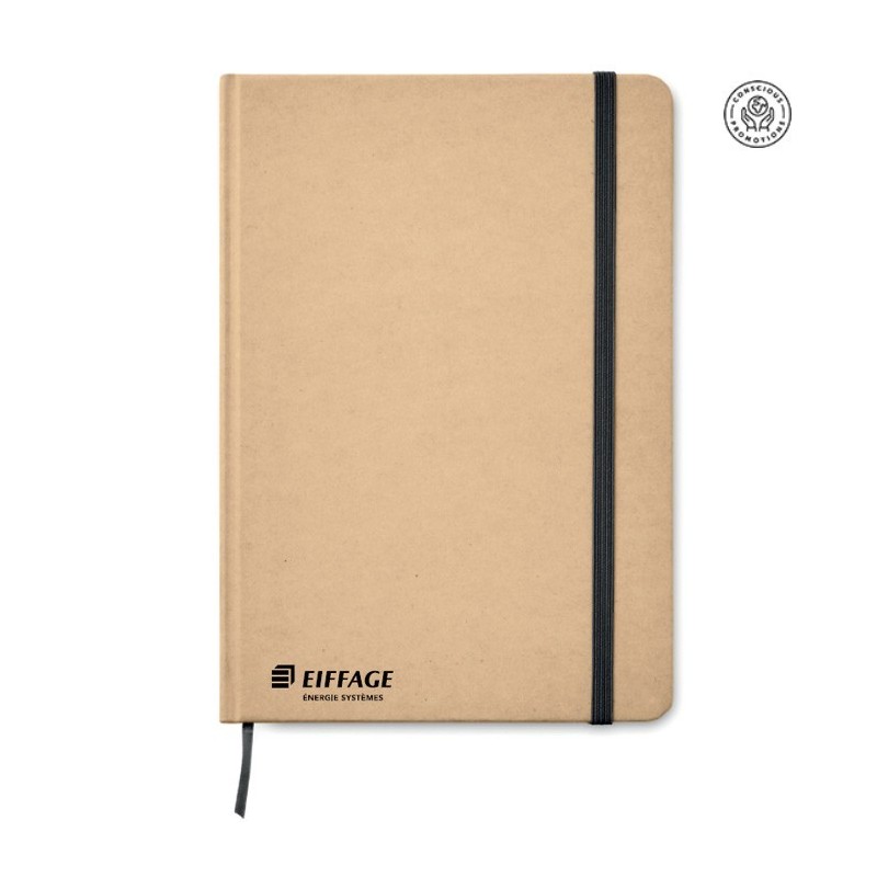 Carnet de notes A5 , feuilles lignées , couverture carton recyclée EES [Lot de 10 pièces]