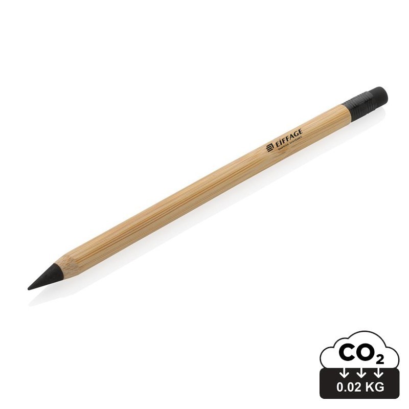 Crayon papier infini en bambou FSC avec gomme - marron EES [Lot de 10 pièces]