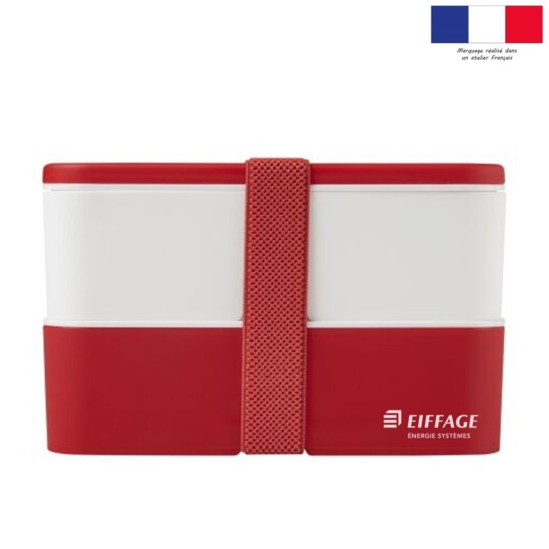 Lunch box MIYO à deux blocs rouge/blanche/rouge LOGO  EES