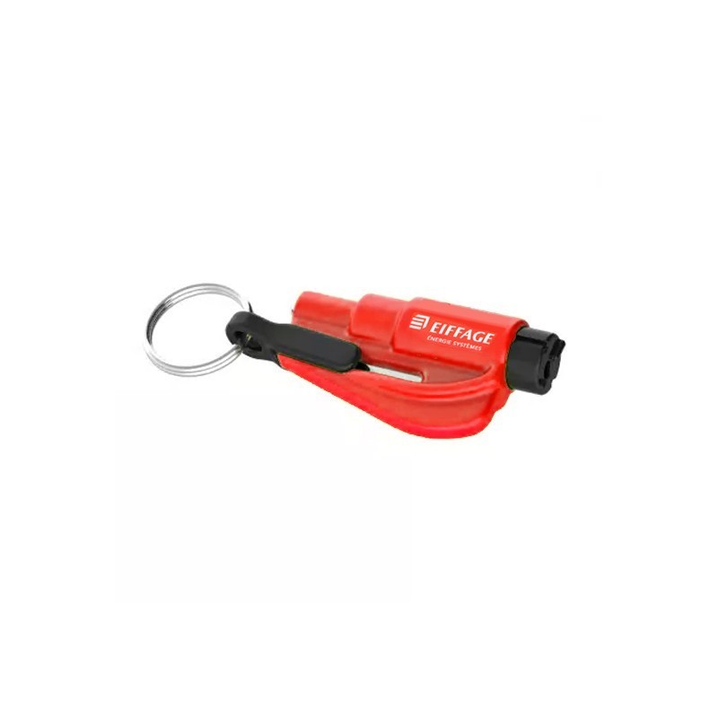 Porte clés marteau - brise vitre coloris rouge Resqme EES