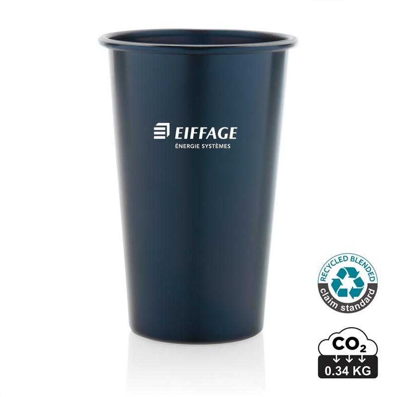 Gobelet / Mug 450 ml en aluminium recyclé RCS Alo bleu marine EES
