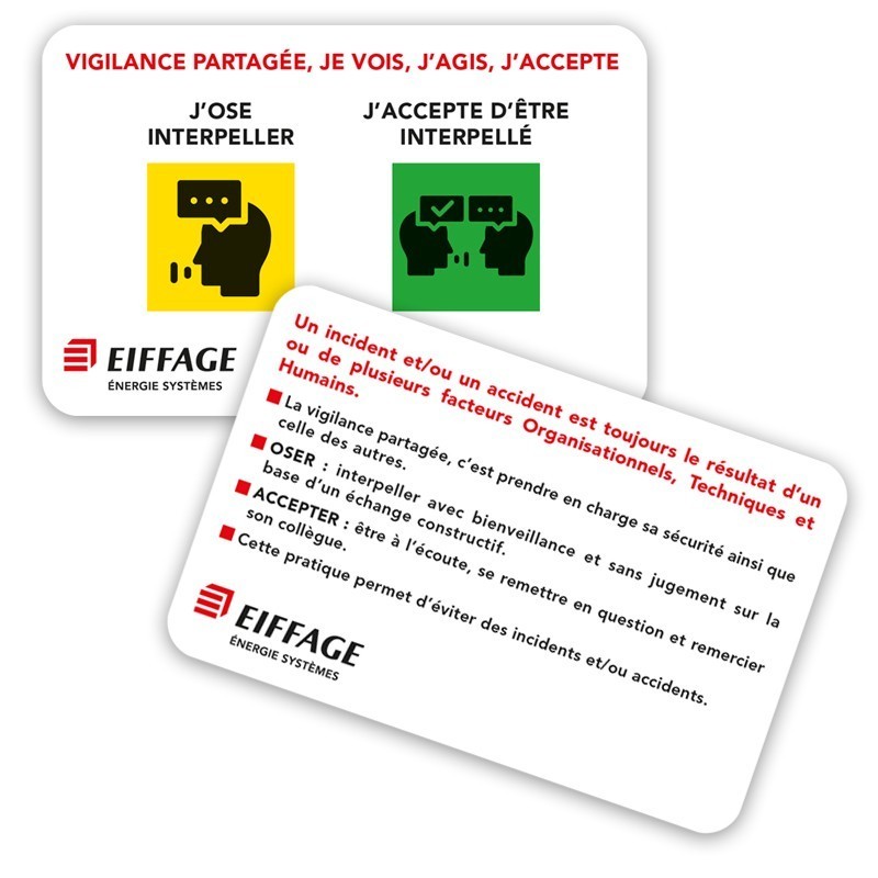 carte mémo format carte bancaire : « Vigilance partagée » EES [Lot de 25 pièces]