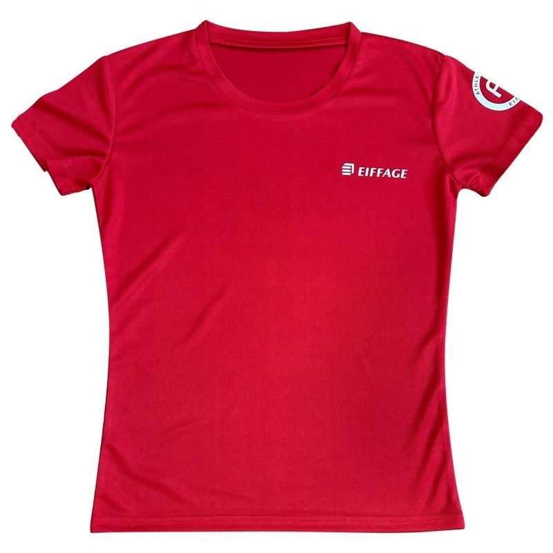 T.shirt Homme polyester sport coloris rouge Athletic Club Eiffage