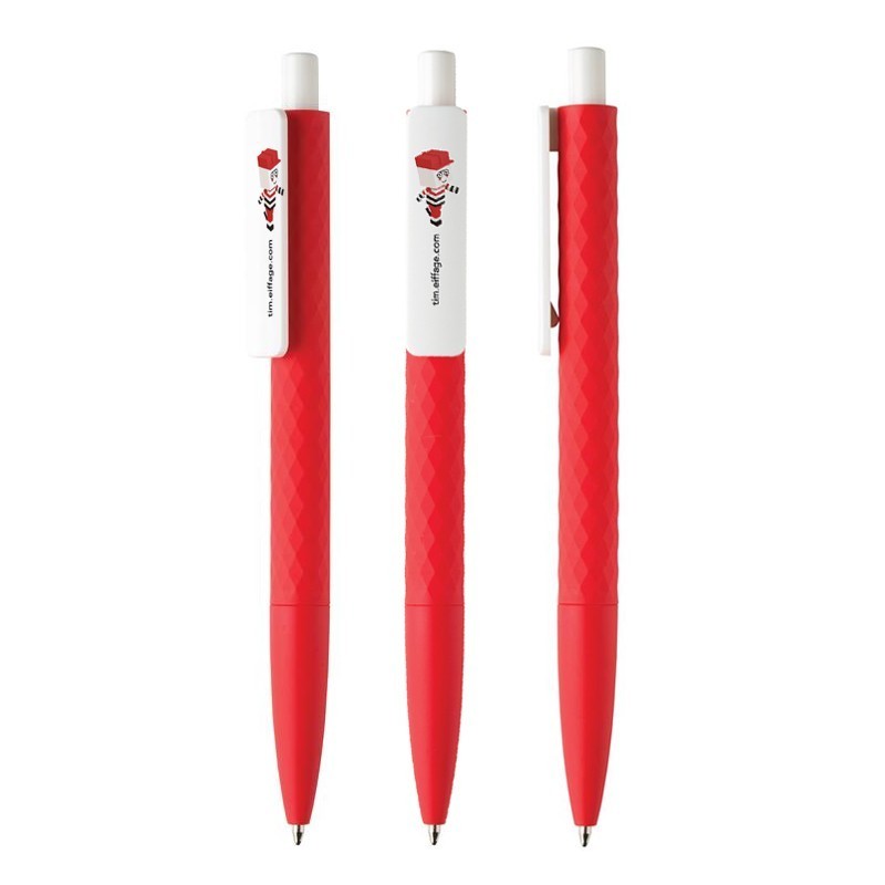 Stylos à bille  TIM finition  gomme corps rouge, encre bleue. [Lot de 50 pièces]