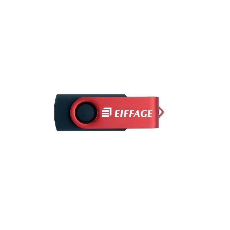 Clé USB 32 GO noir/rouge logo Eiffage [Lot de 5 pièces]