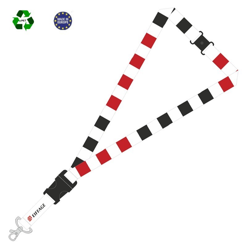 Tour de cou en PET recyclé  logo  Eiffage [Lot de 20 pièces]