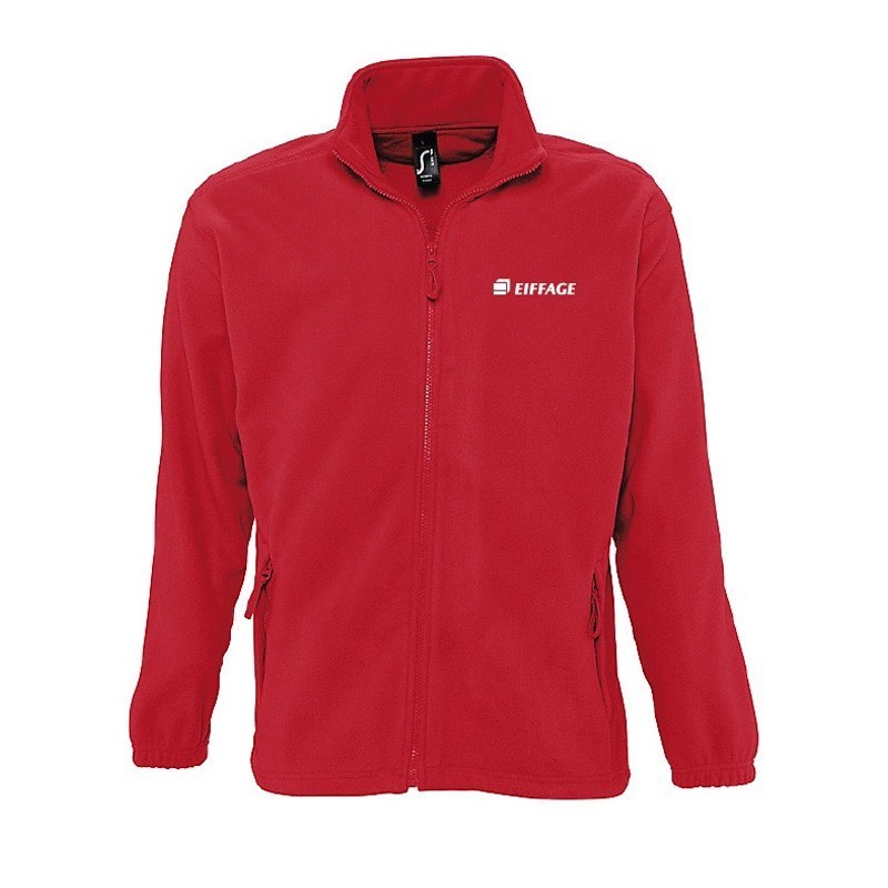 Veste micro Polaire coloris rouge  logo Eiffage XXL