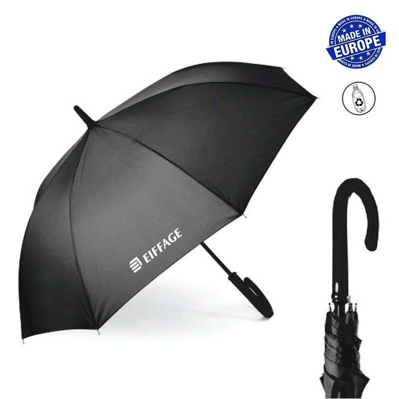 Parapluie Golf  de ville , ouverture automatique coloris noir Eiffage
