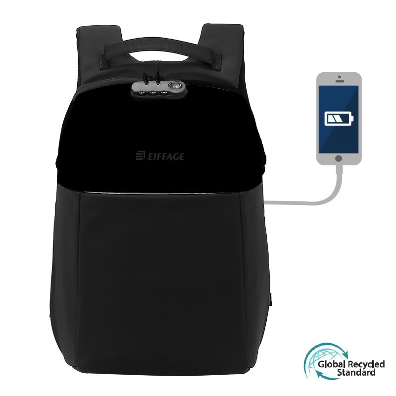 Sac à dos bureau connecté, design et polyvalent col.noir,  BLAUPUNKT Eiffage