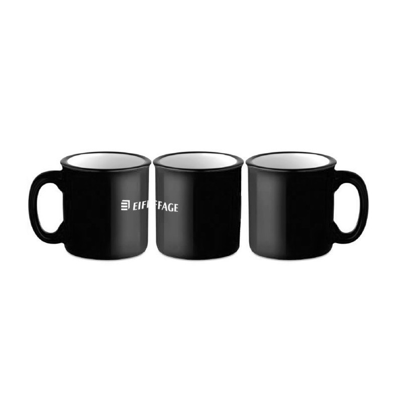 Mug vintage en céramique coloris noir Eiffage