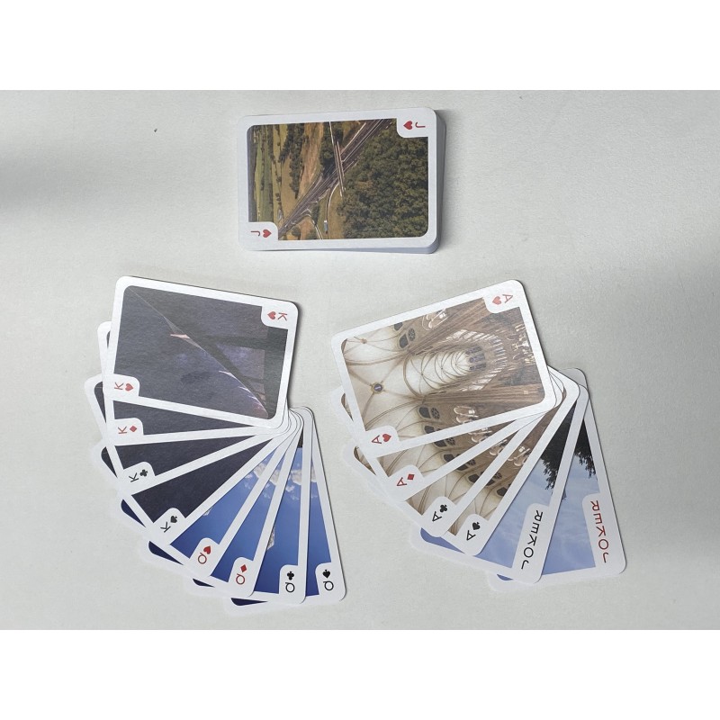 Jeux de 55 cartes classique (52 cartes et 3 Jokers) Eiffage [Lot de 5 pièces]