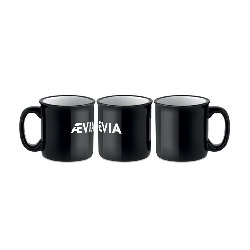 Mug vintage en céramique coloris noir AEVIA