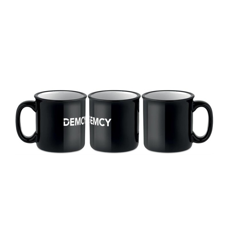 Mug vintage en céramique coloris noir DEMCY
