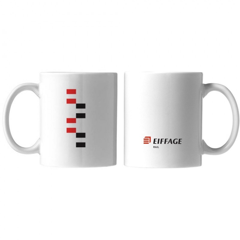 Mug blanc en céramique 330ml - logo Eiffage Rail.