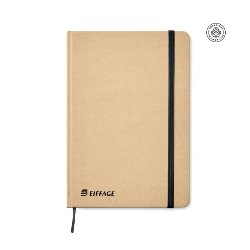 Carnet de notes A5 , feuilles lignées , couverture carton recyclée Eiffage [Lot de 10 pièces]