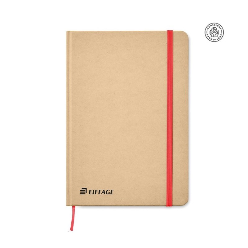 Carnet de notes A5 , feuilles lignées , couverture carton recyclée Eiffage [Lot de 10 pièces]