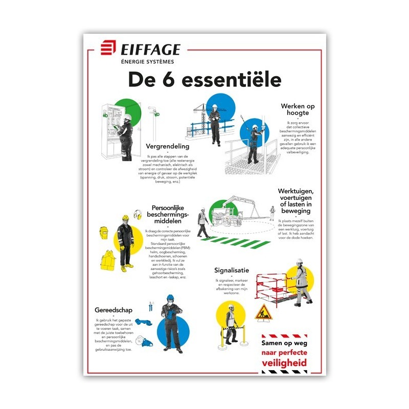 Affiche sécurité "Les 6 points capitaux" EES Néerlandais