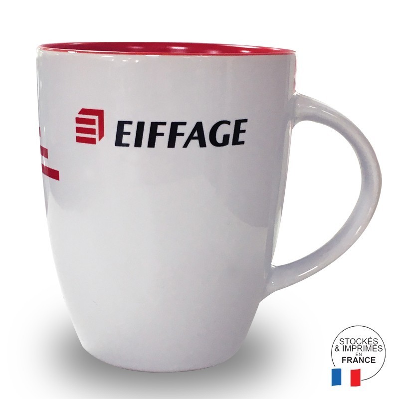 Mug  blanc en céramique, brillant Elite Inside logo Eiffage