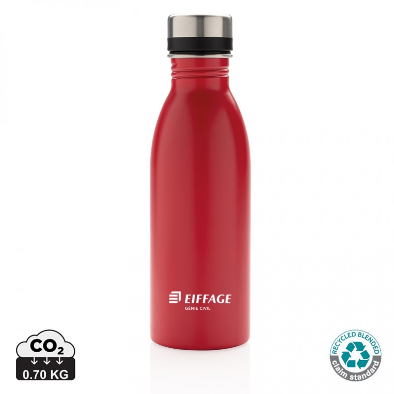 Bouteille Deluxe en acier inoxydable reccyclé RCS 500ml , rouge EIFFAGE GENIE CIVIL