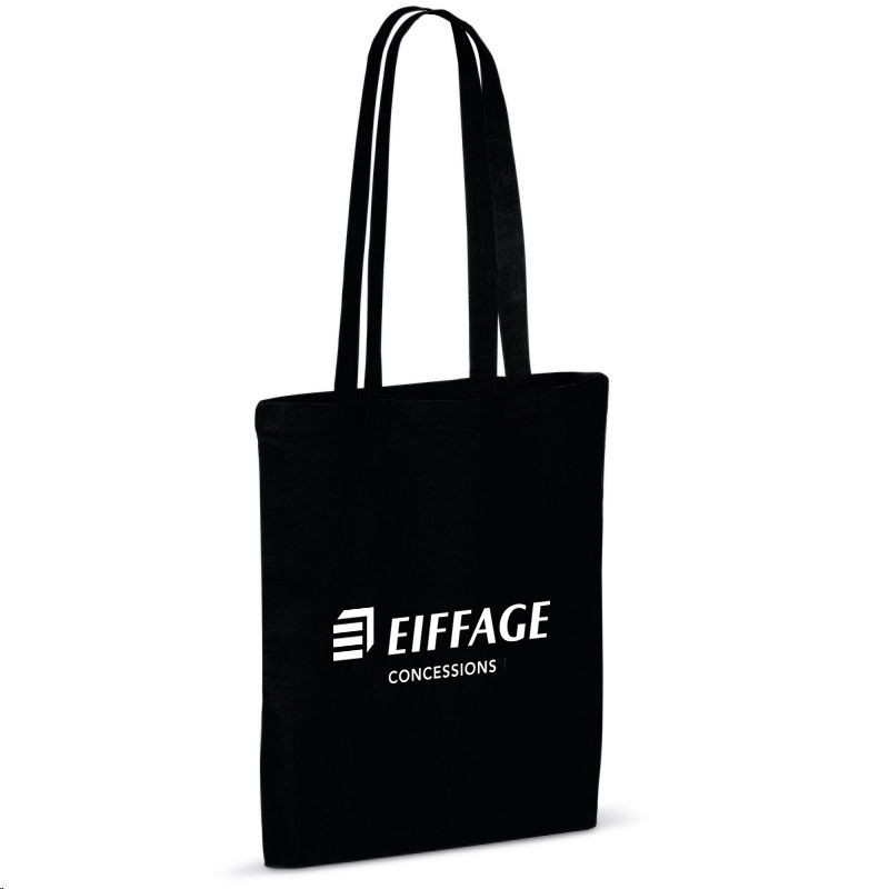 Sac shopping coton 140g coloris noir Eiffage Concessions [Lot de 10 pièces]